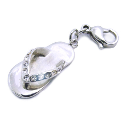 Ocelový přívěsek žužu - Pantoflíček / Zuzu / Shoe / Stones (3591) 